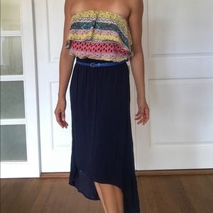 High-low skirt navy small USA made